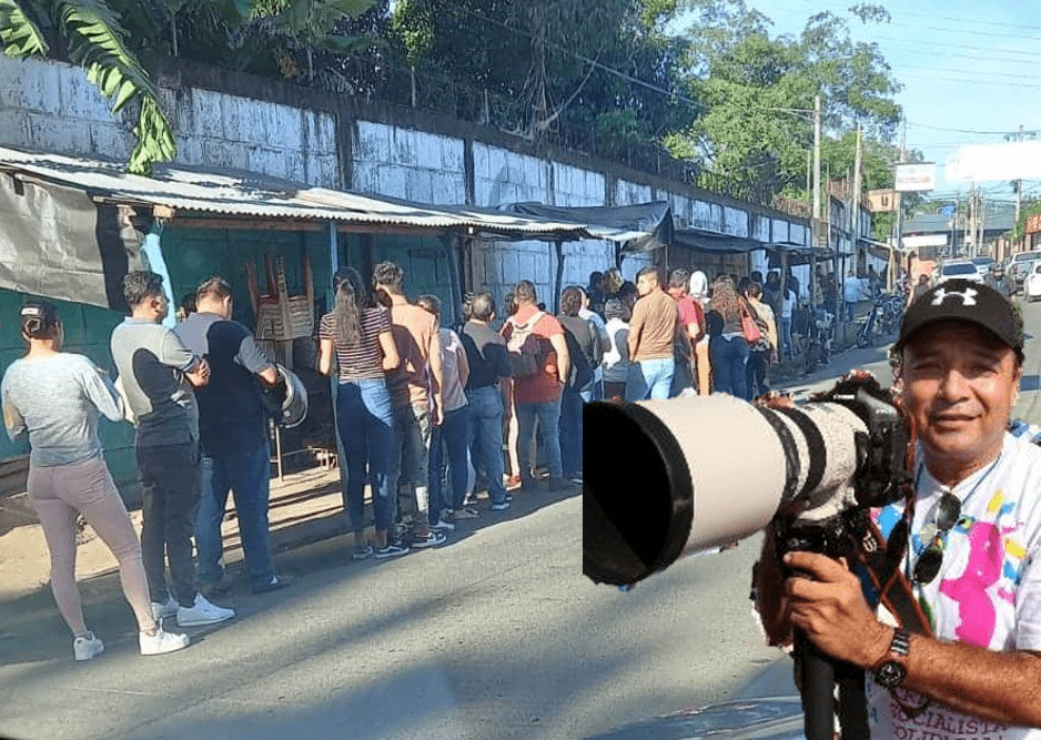 Fotógrafo del 19 Digital confunde fila de migración con fila para "votar" en el fraude municipal