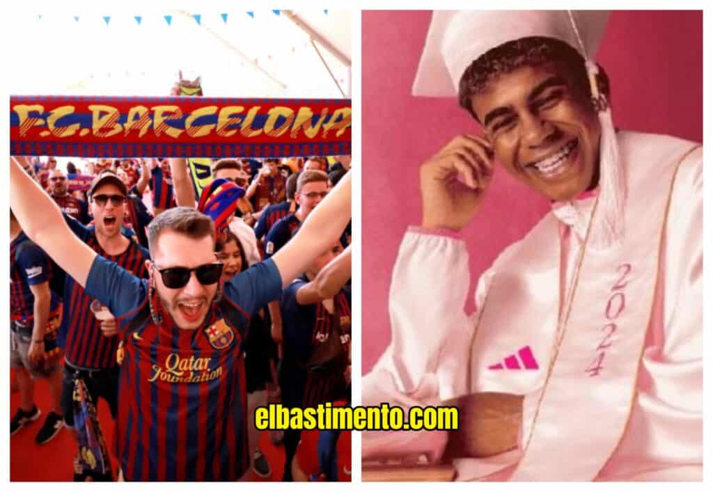 Fans del Barca celebran la graduación de Lamine Yamal como si fuera un título